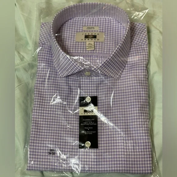 Joseph Abboud | Shirts | Joseph Abboud Classic Fit Dress Shirt 8 12 3435  Nwt Purple Check | Poshmark